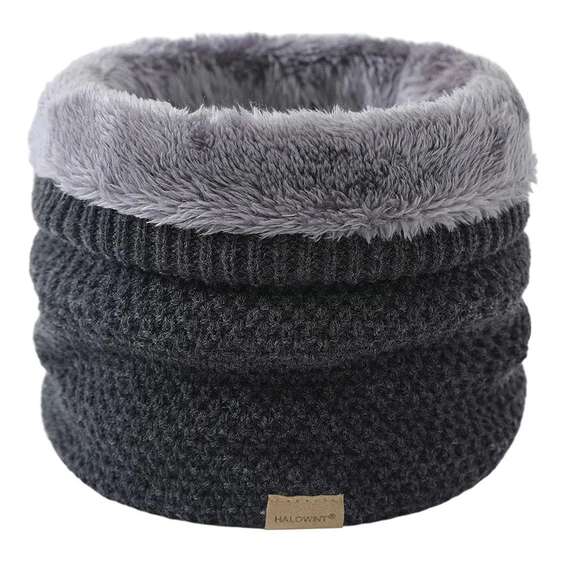 Snood Doublé Polaire Gris Anthracite 
