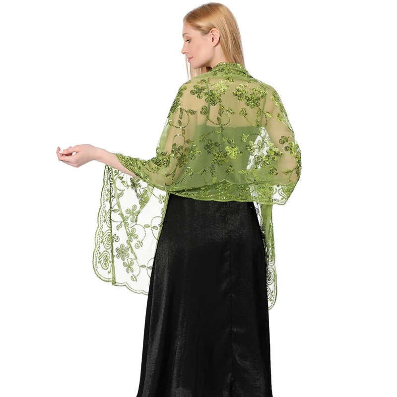 Etole Femme Cérémonie Chic Vert Émeraude 60*190cm
