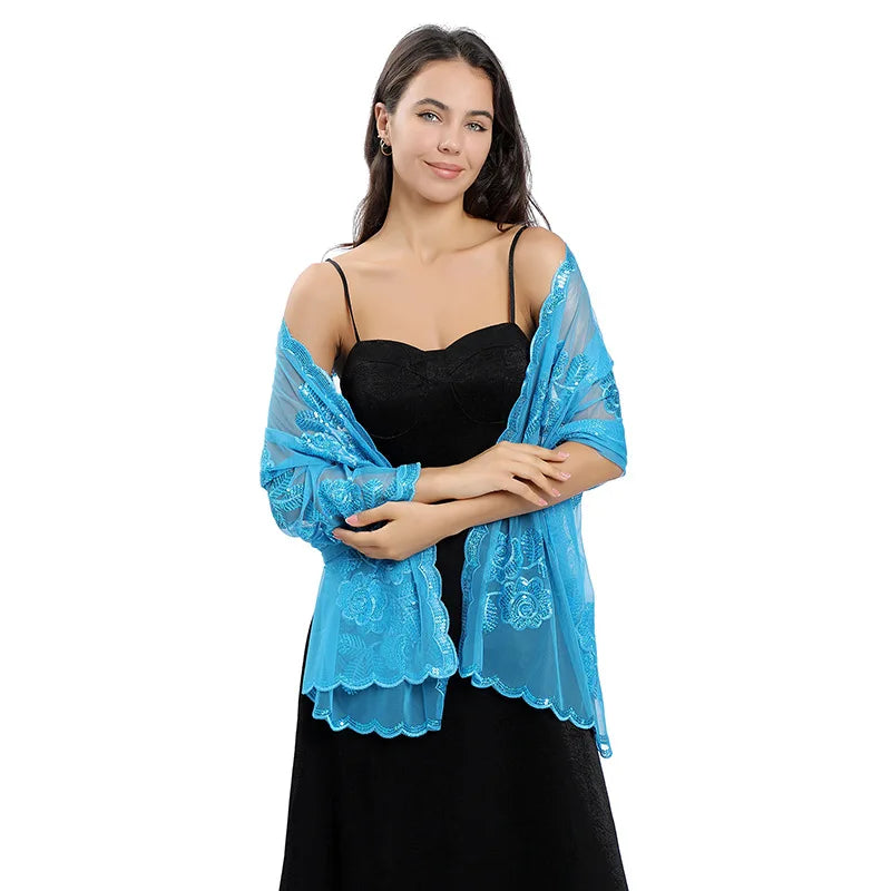 Etole Femme Cérémonie Chic Bleu Céleste 60*190cm