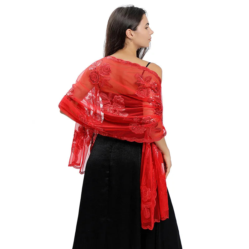 Etole Femme Cérémonie Chic Rouge 60*190cm