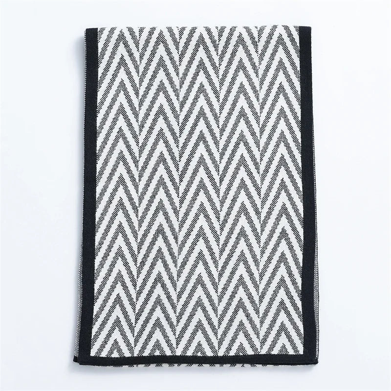 Echarpe Tendance Homme Blanc et Noir 30*180cm
