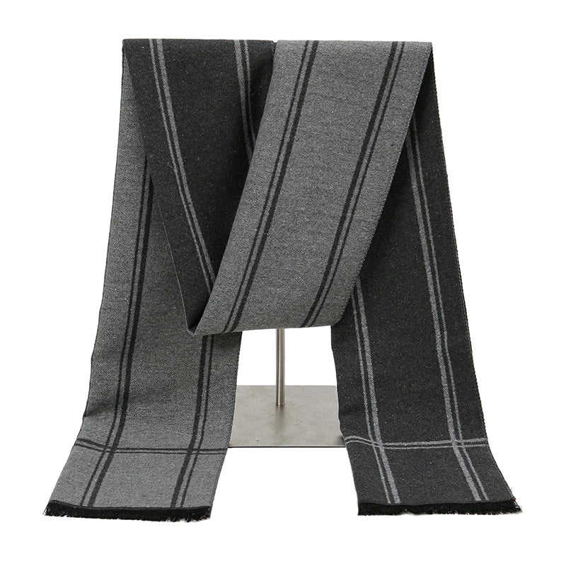 Longue Echarpe Pour Homme Gris Foncé et Anthracite 30*180cm