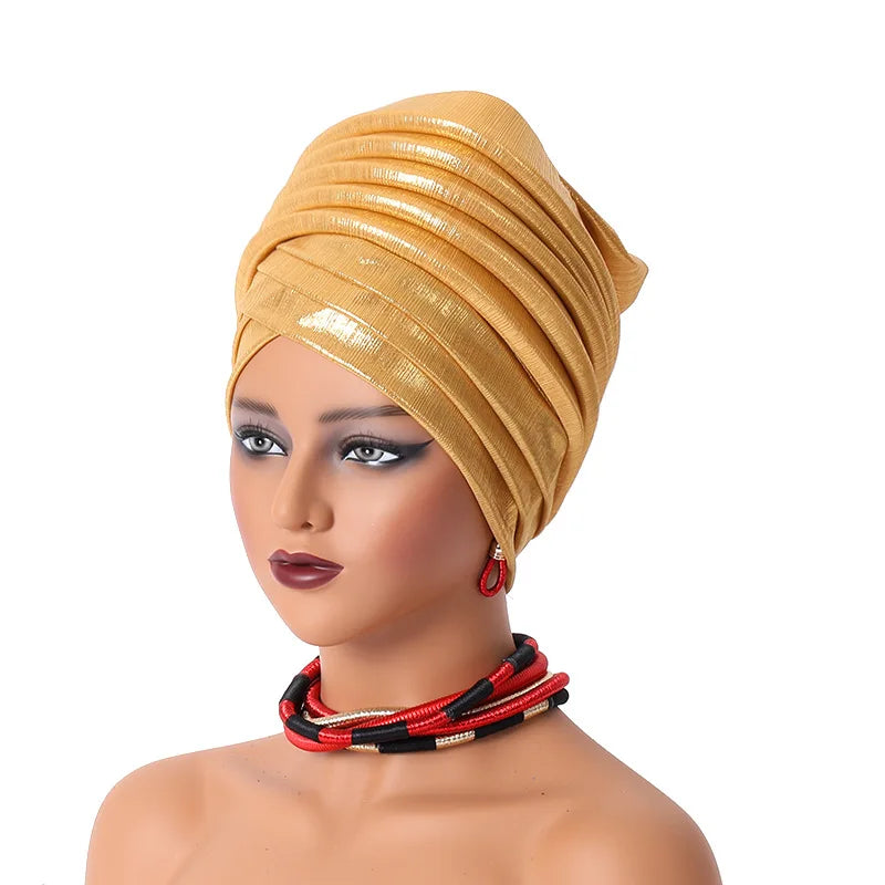 Foulard Turban Africain Doré 