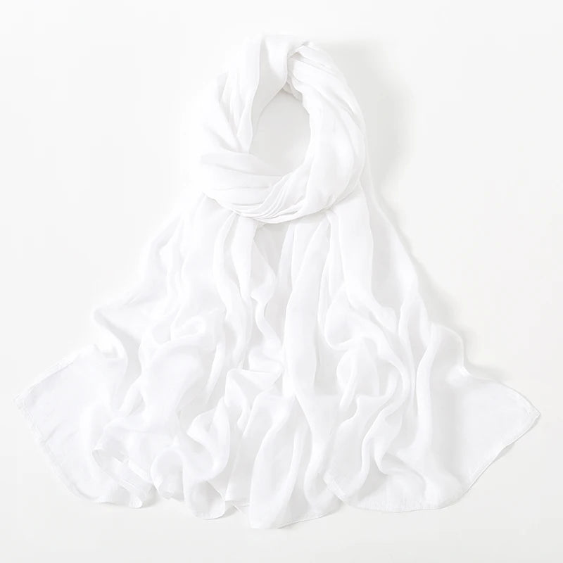 Foulard Femme pour Hijab Blanc Pur 190*85cm