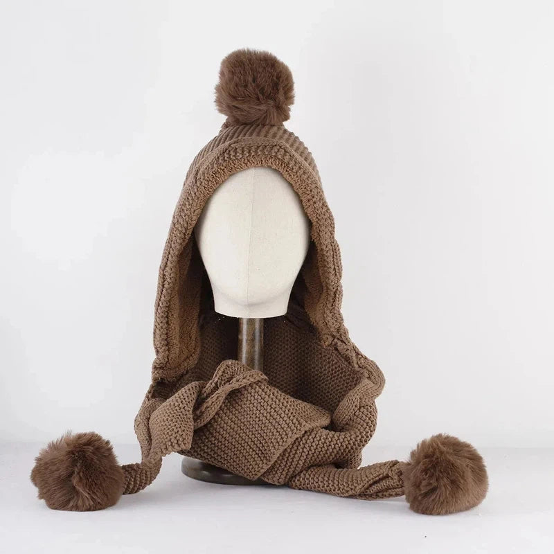 Echarpe Capuche avec Pompom Adulte 