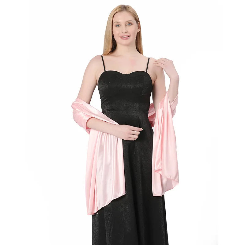 Etole Femme Cérémonie Rose Pâle et Noir 200*70cm