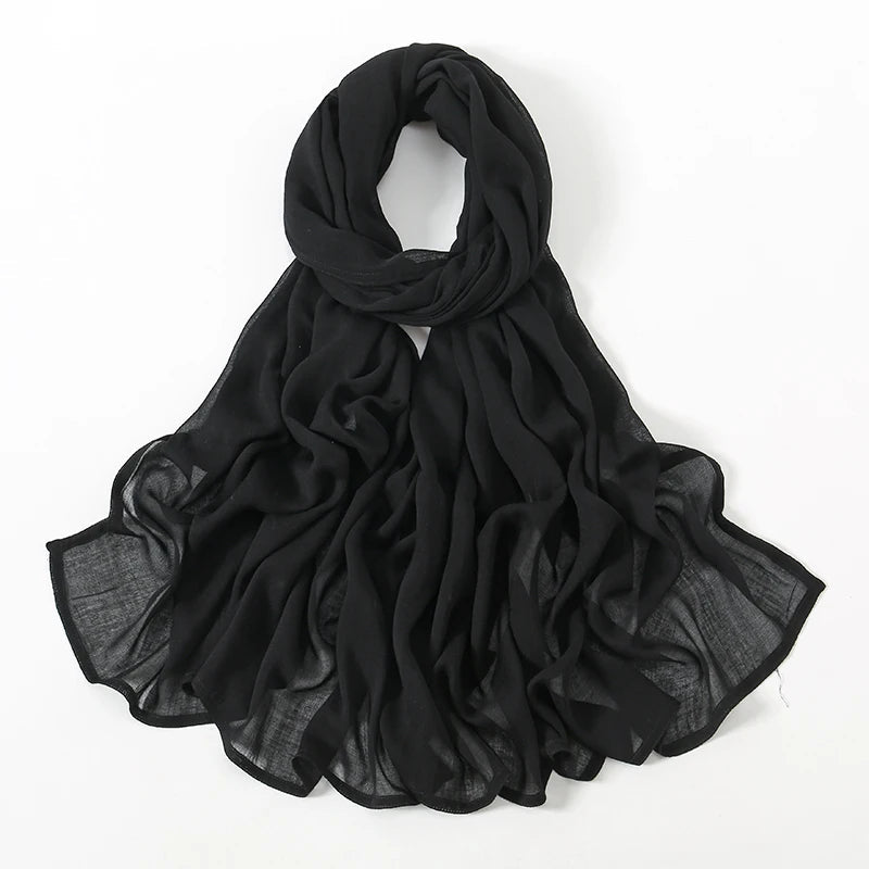 Foulard Femme pour Hijab Noir Ébène 190*85cm