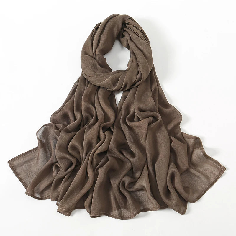 Foulard Femme pour Hijab Marron Chocolat 190*85cm