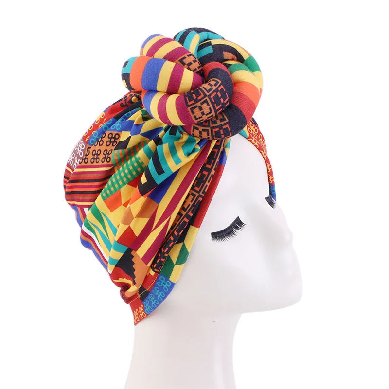 Foulard Africain Femme Multicolore Rayé 