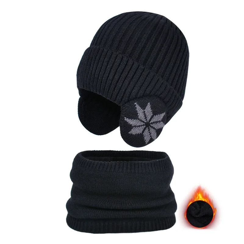 Bonnet et Snood Ensemble Enfant Garçon Gris Foncé 