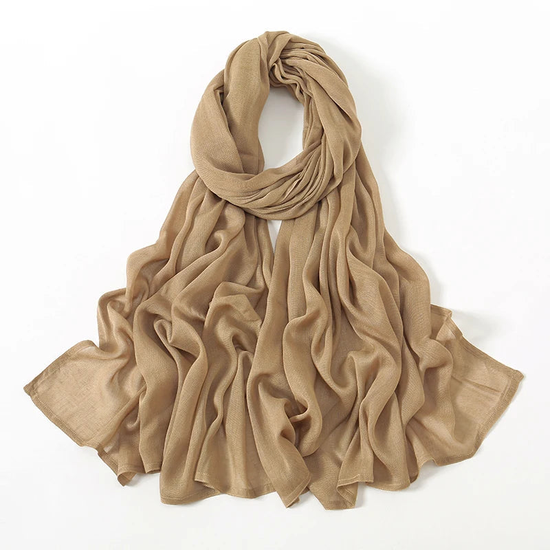 Foulard Femme pour Hijab Beige Doré 190*85cm