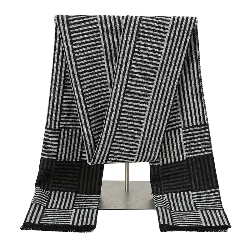 Longue Echarpe Pour Homme Noir et Gris 30*180cm