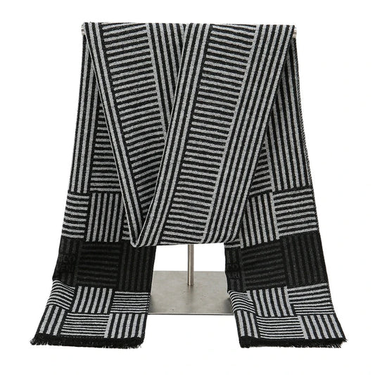 Longue Echarpe Pour Homme Noir et Gris 30*180cm