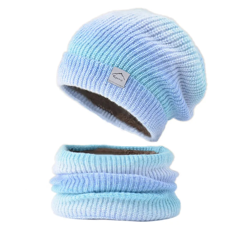 Ensemble Bonnet Tour De Cou Femme Bleu Pâle 