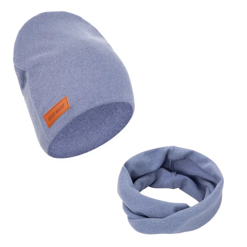 Ensemble Bonnet Snood Enfant Bleu Poudré 