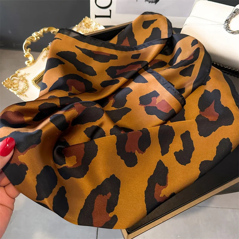 Foulard Mousseline Imprimé Léopard 