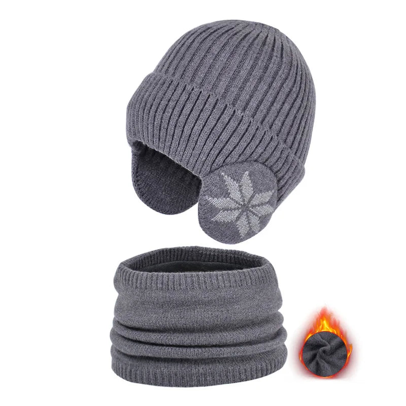 Bonnet et Snood Ensemble Enfant Garçon Gris Anthracite 