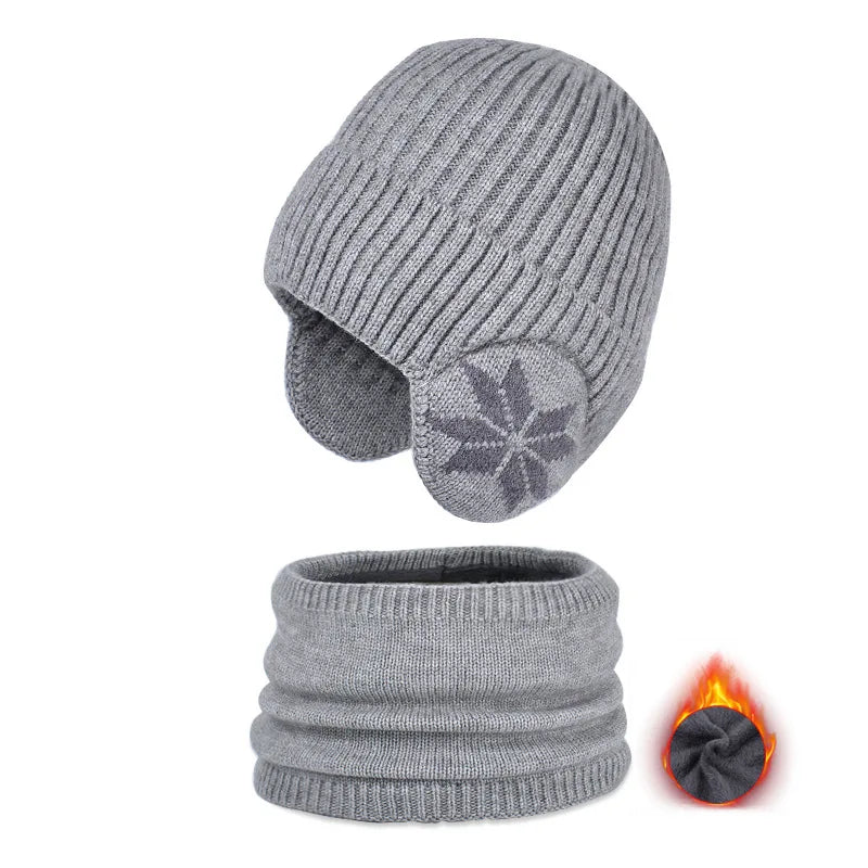Bonnet et Snood Ensemble Enfant Garçon Gris Clair 