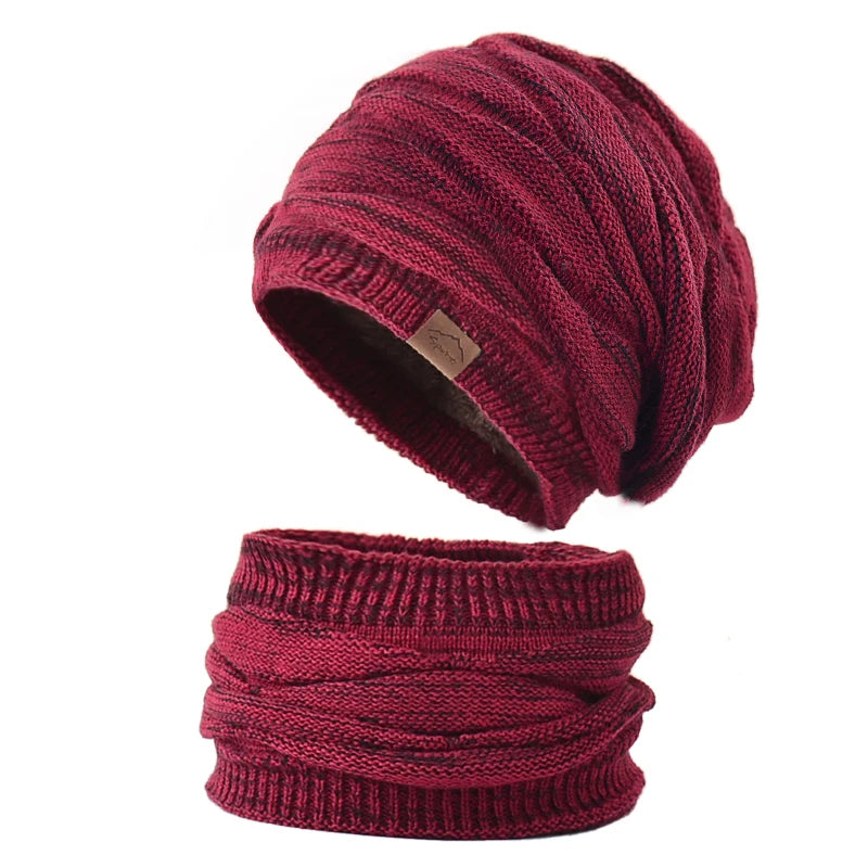 Ensemble Snood Bonnet Femme Bordeaux 56-60cm