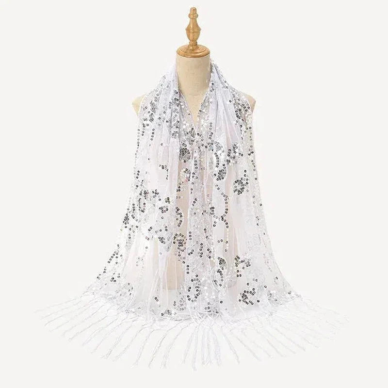 Etole Femme Pour Mariage Blanc et Argenté 135*175cm