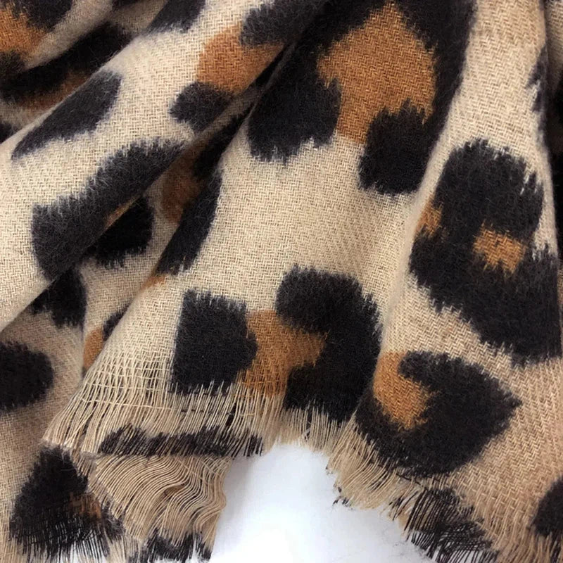 Chèche Foulard Femme Léopard Beige et Marron 210*80cm
