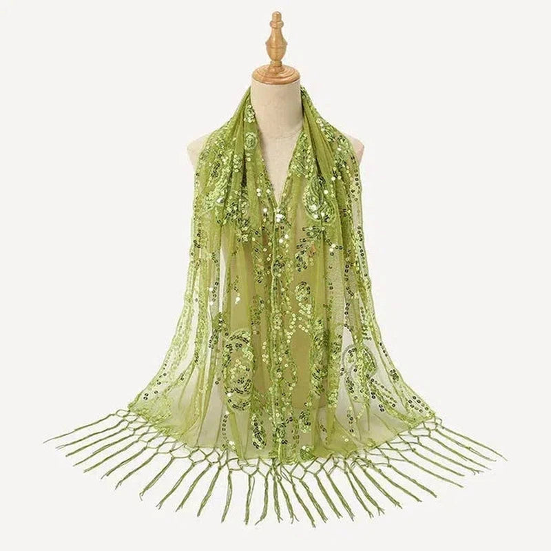 Etole Femme Pour Mariage Vert Pâle et Émeraude 135*175cm