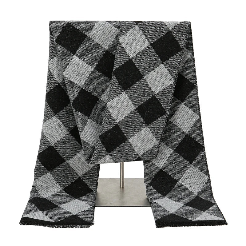 Longue Echarpe Pour Homme Noir et Gris Clair 30*180cm