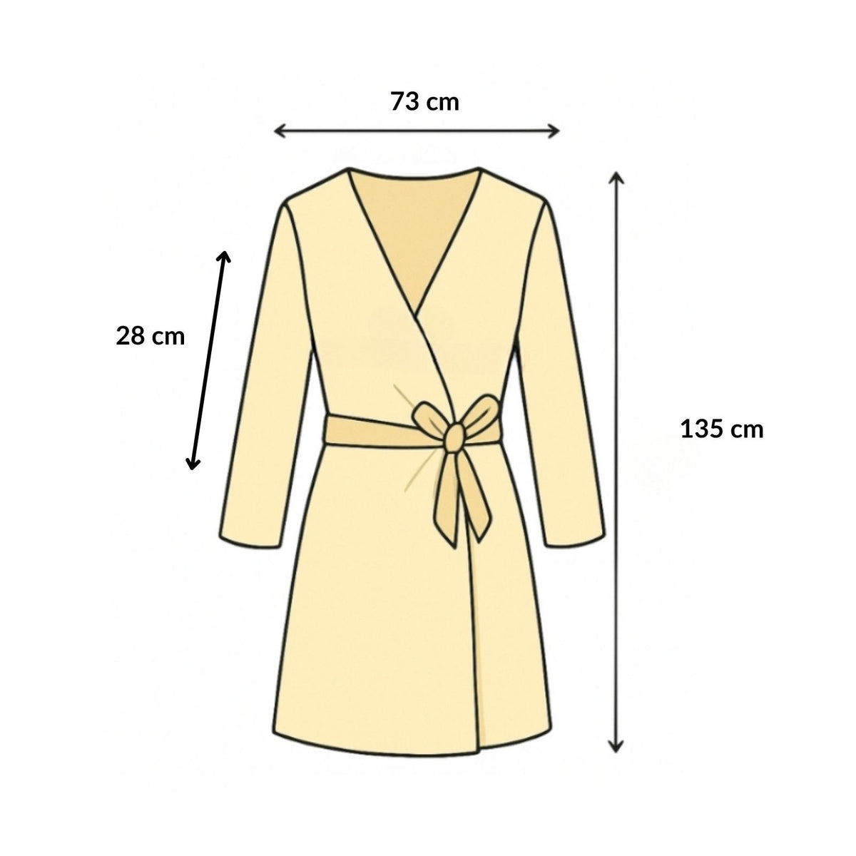 Kimono de Plage Tie and Dye Manches Longues guide des dimensions - Jaune - Vert - Bleu Marine - Corail - Fuchsia - Lavande - Gris Anthracite - Beige - Noir - Vert Olive - Vert Emeraude - Rose Clair - Bleu Vif - Bleu Azur