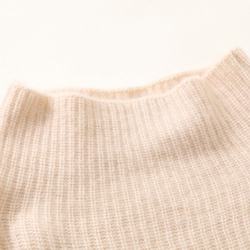 Poncho Cachemire Court gros plan texture tricotée - Beige - Caramel - Noir Ébène - Gris Clair