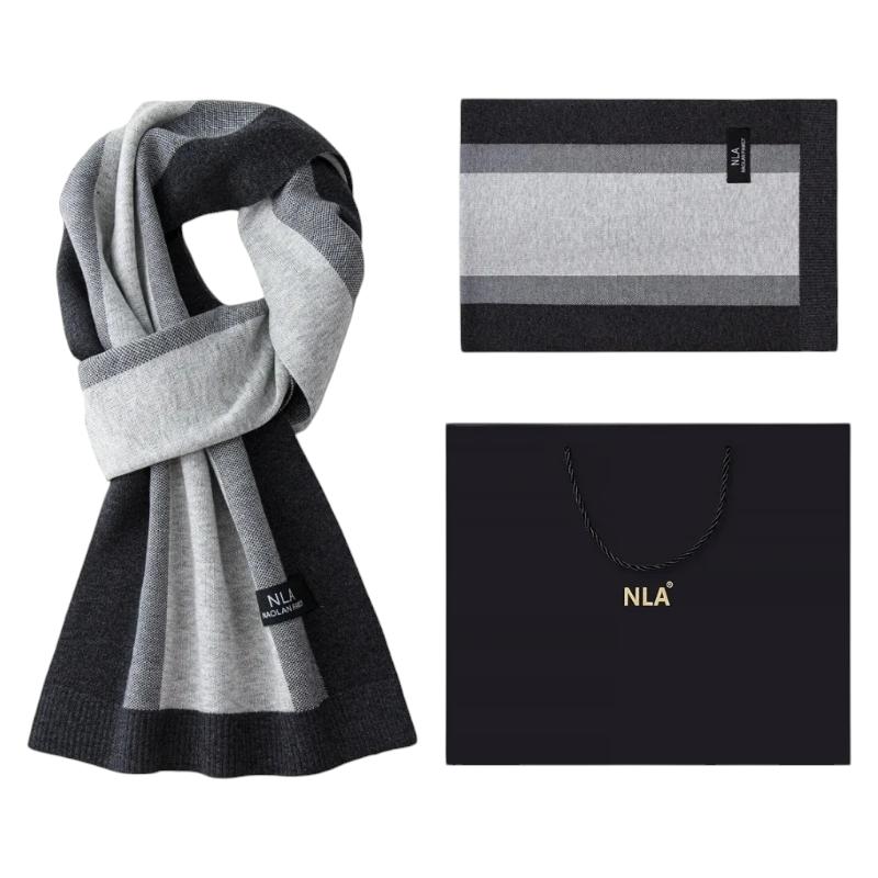 Echarpe pour Costume Homme - Noir et Blanc - 180*30cm