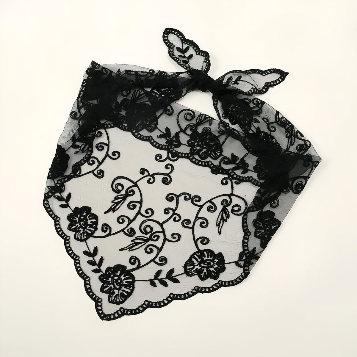 Bandana Dentelle détails de la dentelle - Noir