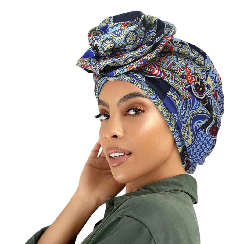 Foulard Turban Bleu et Rouge 