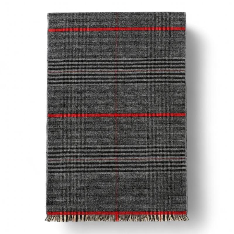 Belle Echarpe Pour Homme Gris et Rouge 180x30cm