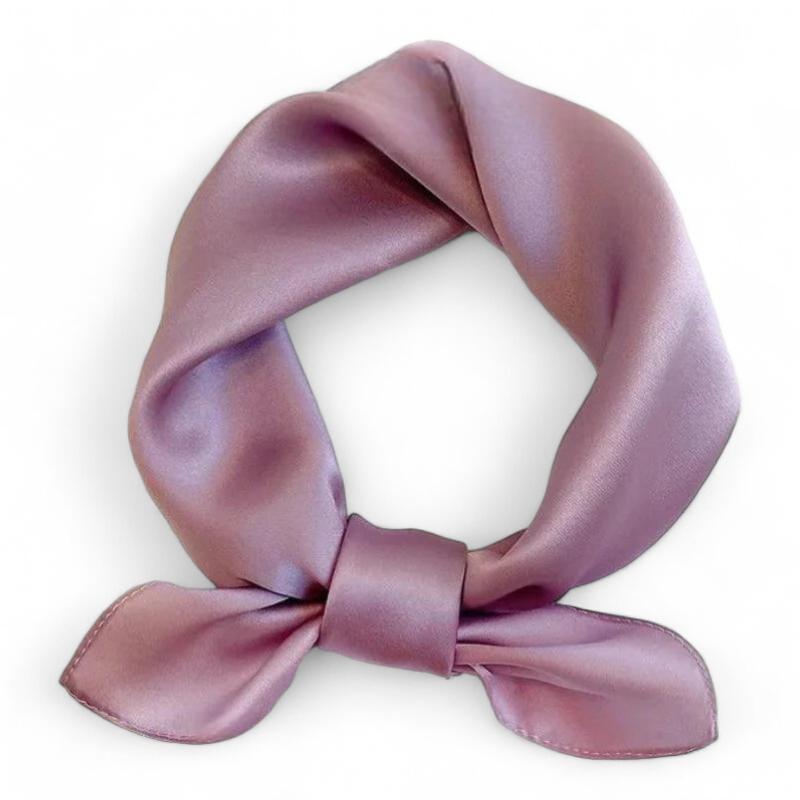 Petit Foulard en Soie Femme Violet Poudré 53*53cm