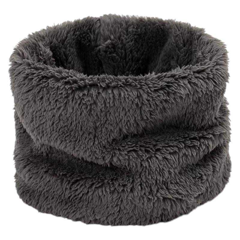 Cache Cou Fausse Fourrure - Gris Foncé - 25x15 cm