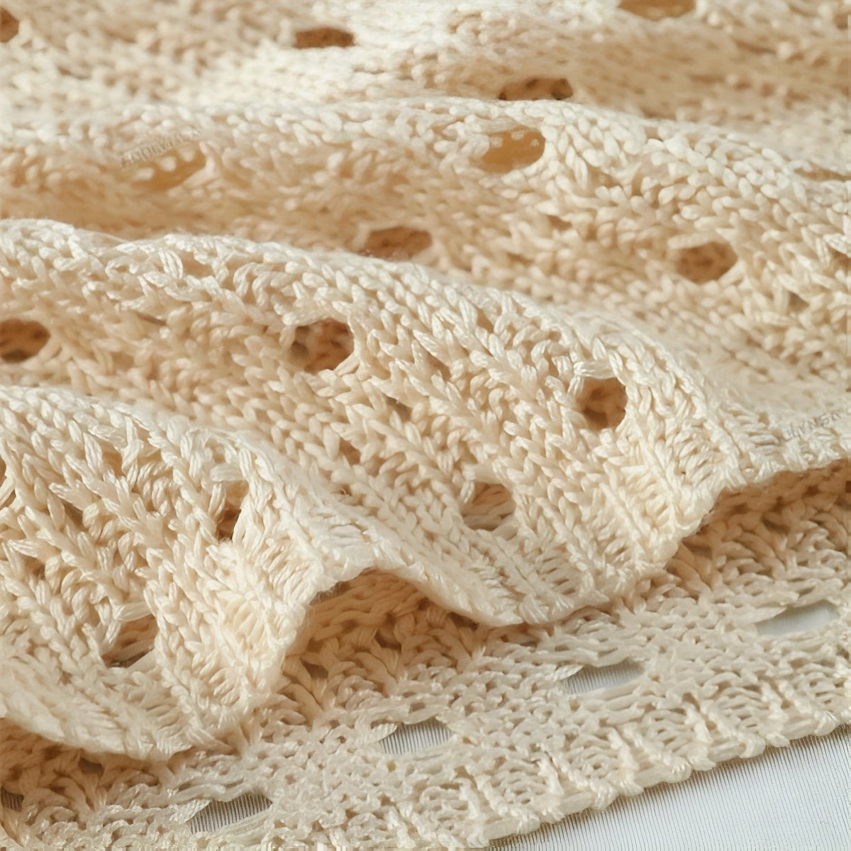 Robe Crochet Colorée à Dos Nu gros plan texture tricotée - Beige - Rose - Bleu - Marron - Jaune - Blanc