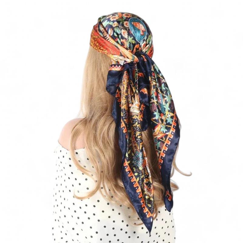 Foulard pour Cheveux Carré Multicouleur 90*90cm