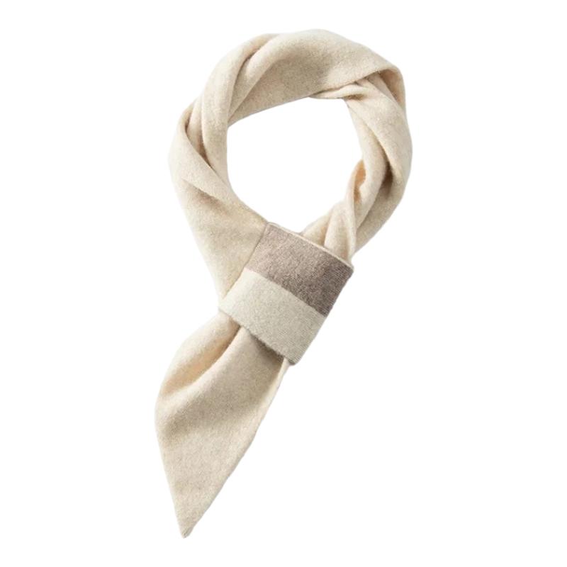Echarpe en Laine pour Homme Beige Clair et Taupe 100*17cm