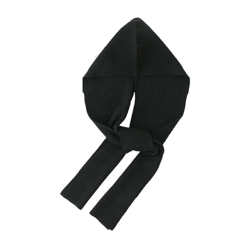 Echarpe Col Capuche Femme Noir Profond 56-58cm