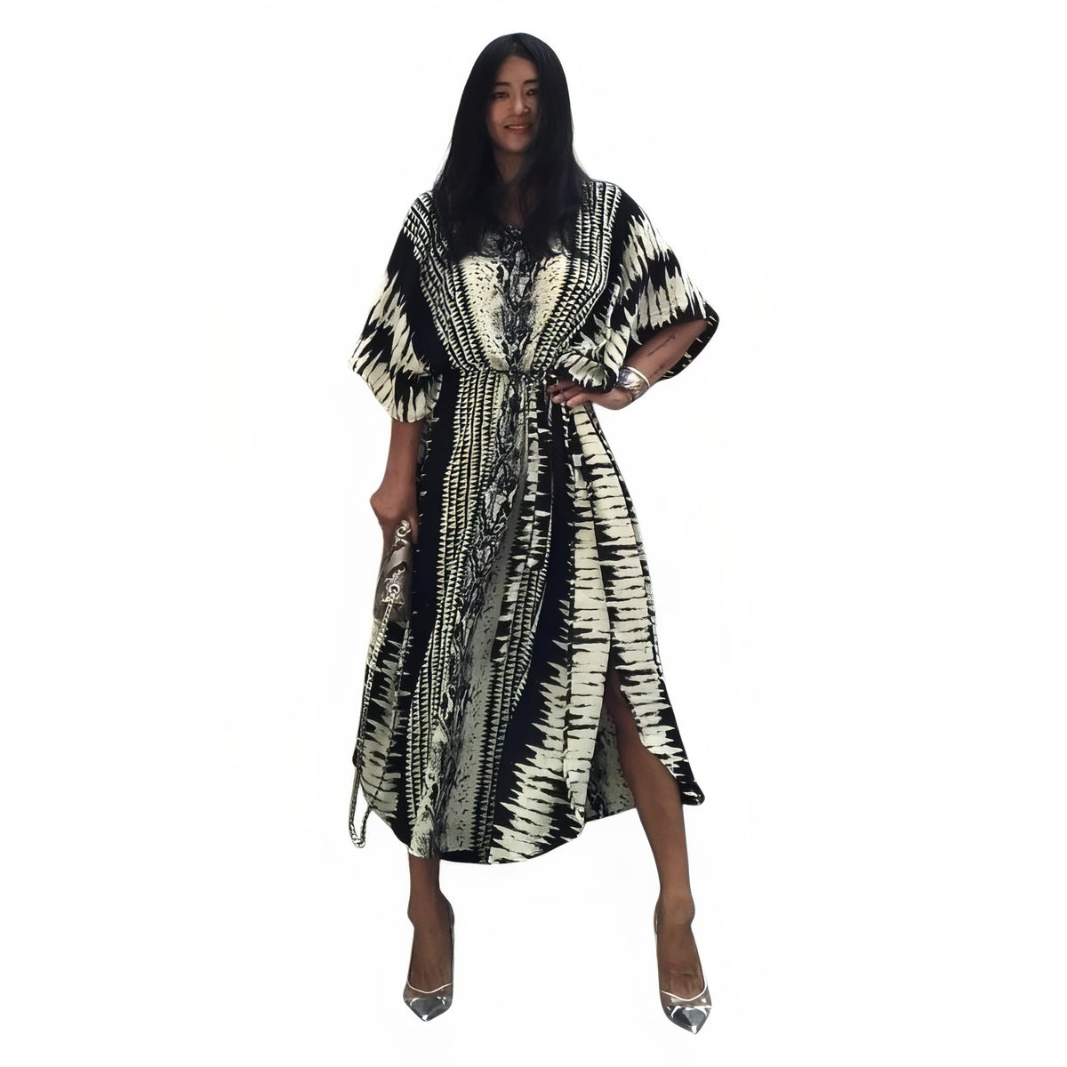 Robe de Plage Tie and Dye - Noir - Unique