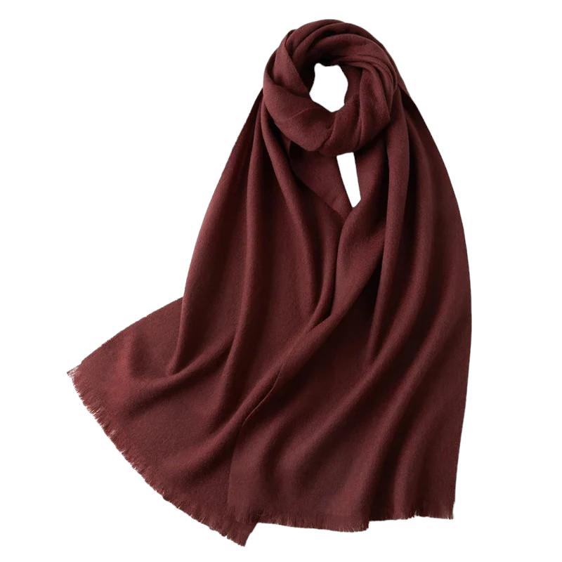 Echarpe Laine Fine Femme Bordeaux 32*190cm