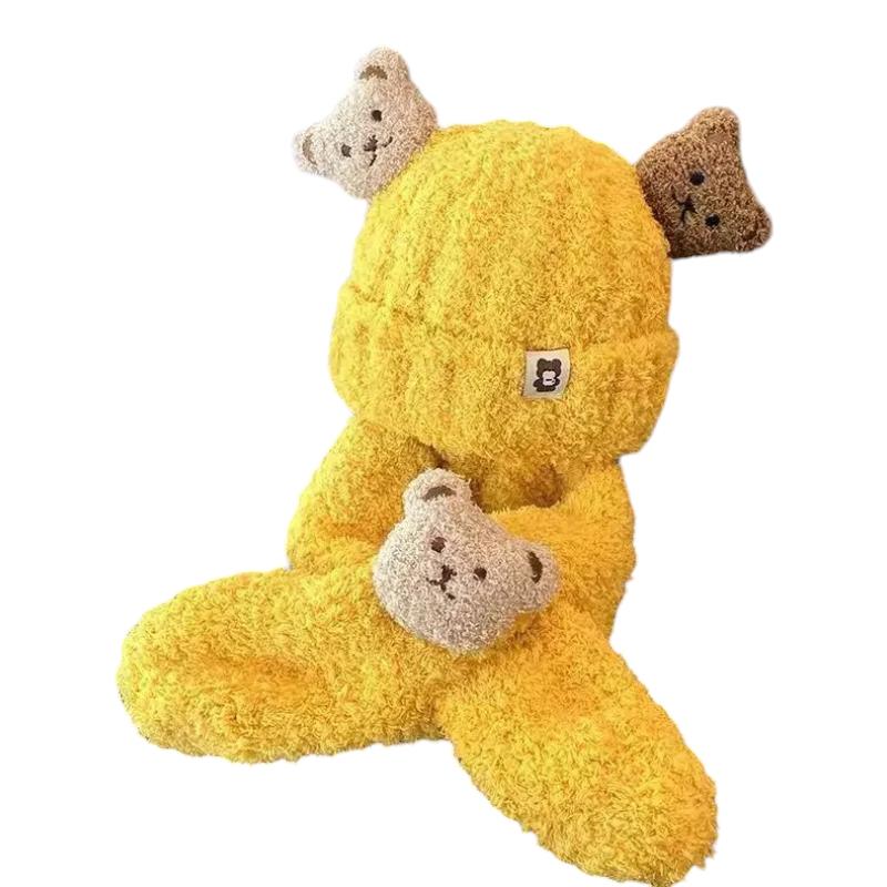 Ensemble Bonnet Echarpe Enfant Jaune 