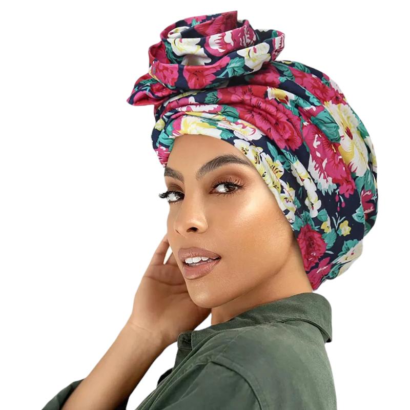 Foulard Turban Rose et Vert 