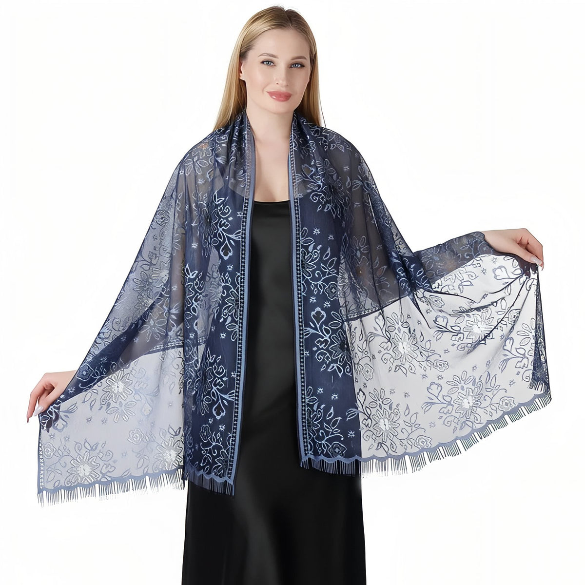Etole de Soirée Femme portée sur les épaules - Doré - Lavande - Rose - Ivoire - Rose Poudré - Beige Doré - Vert Sauge - Blanc - Noir - Taupe - Beige et Doré - Bleu Marine - Violet Foncé