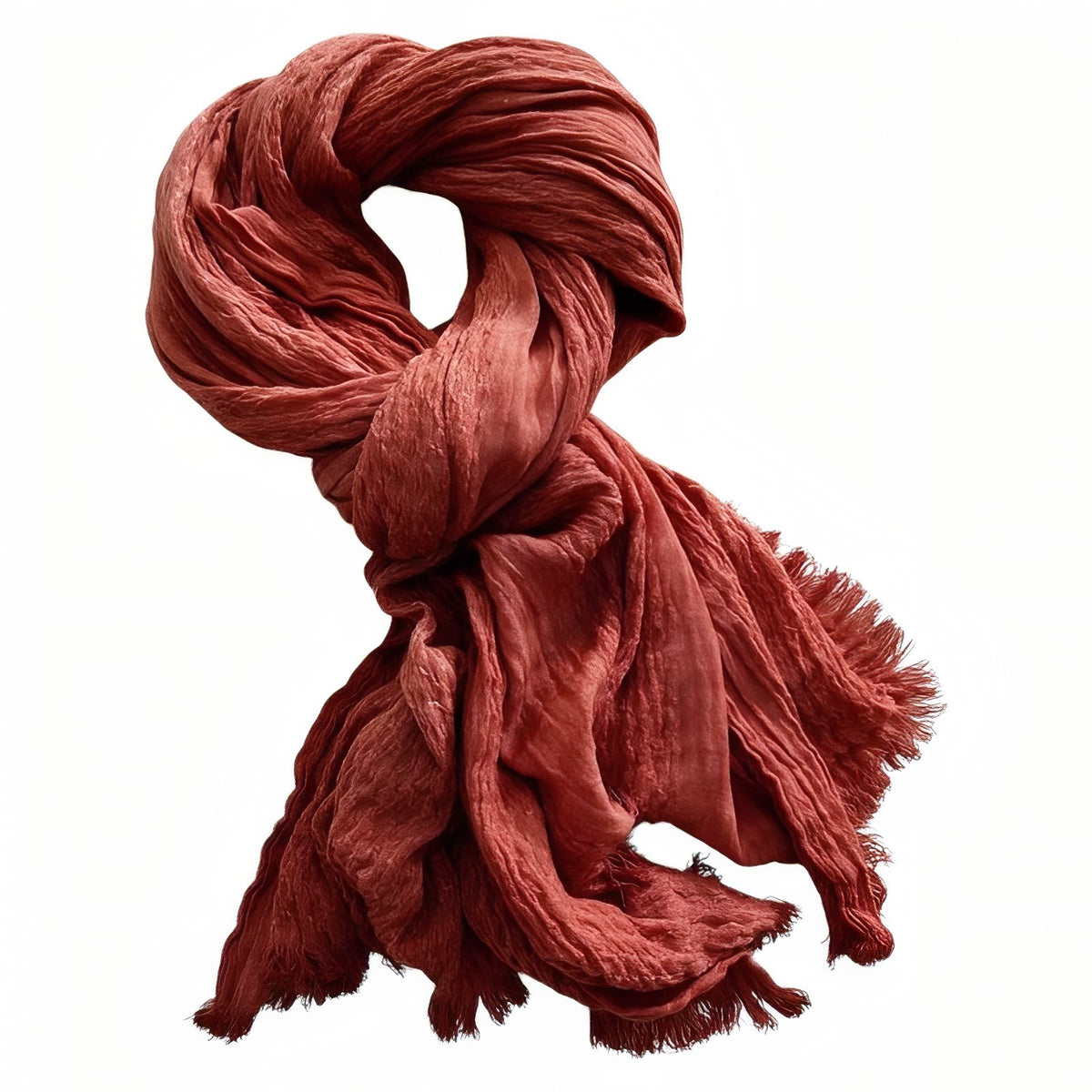 Chèche Coton Crêpé - Brique Rouillée - 200*90cm
