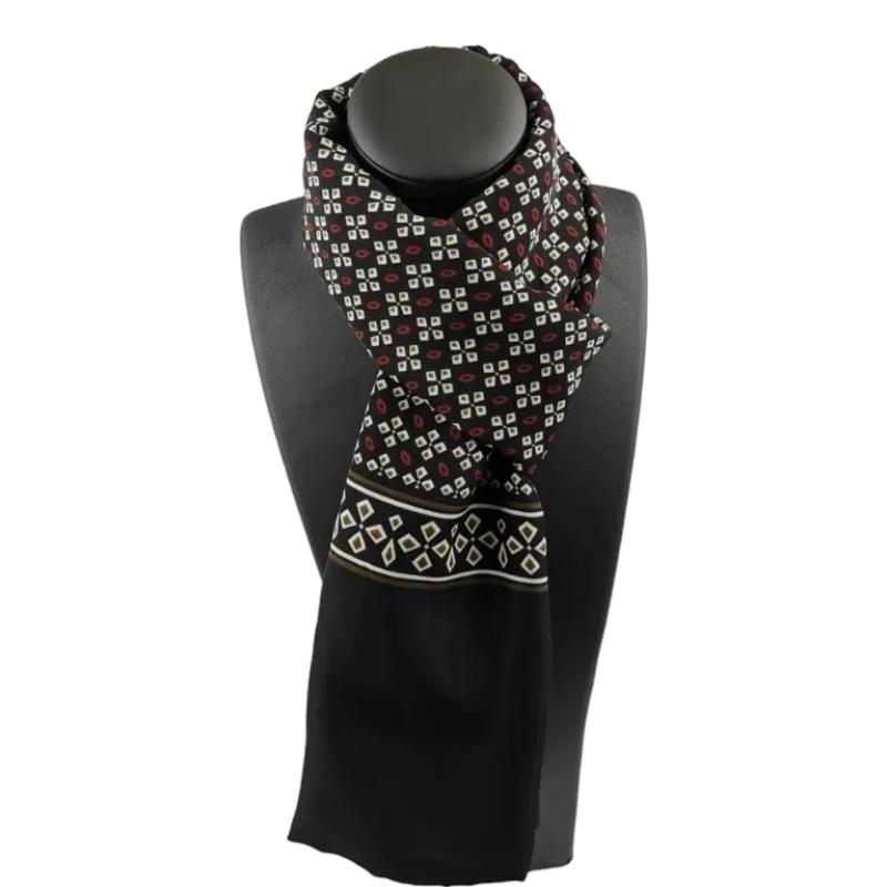 Foulard Cou pour Homme Noir et Rouge 130X28cm