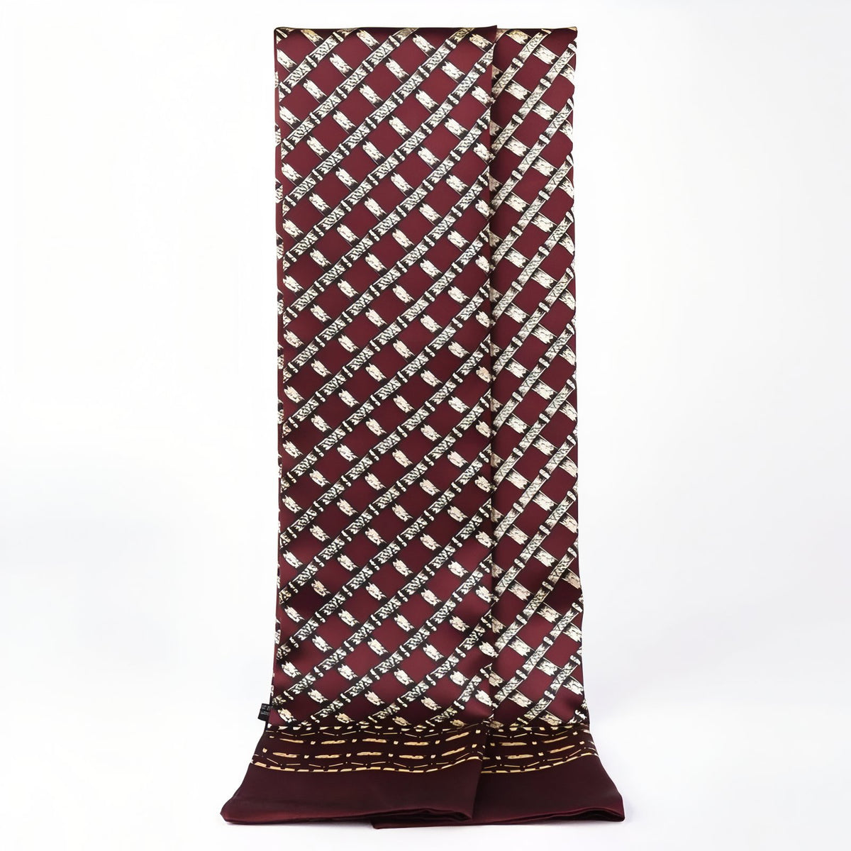 Echarpe Soie Vintage Homme - Bordeaux