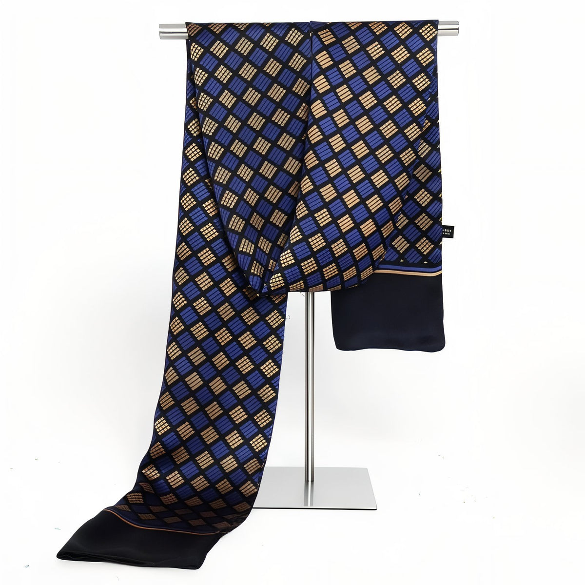 Echarpe de Soie Homme - Bleu et Or