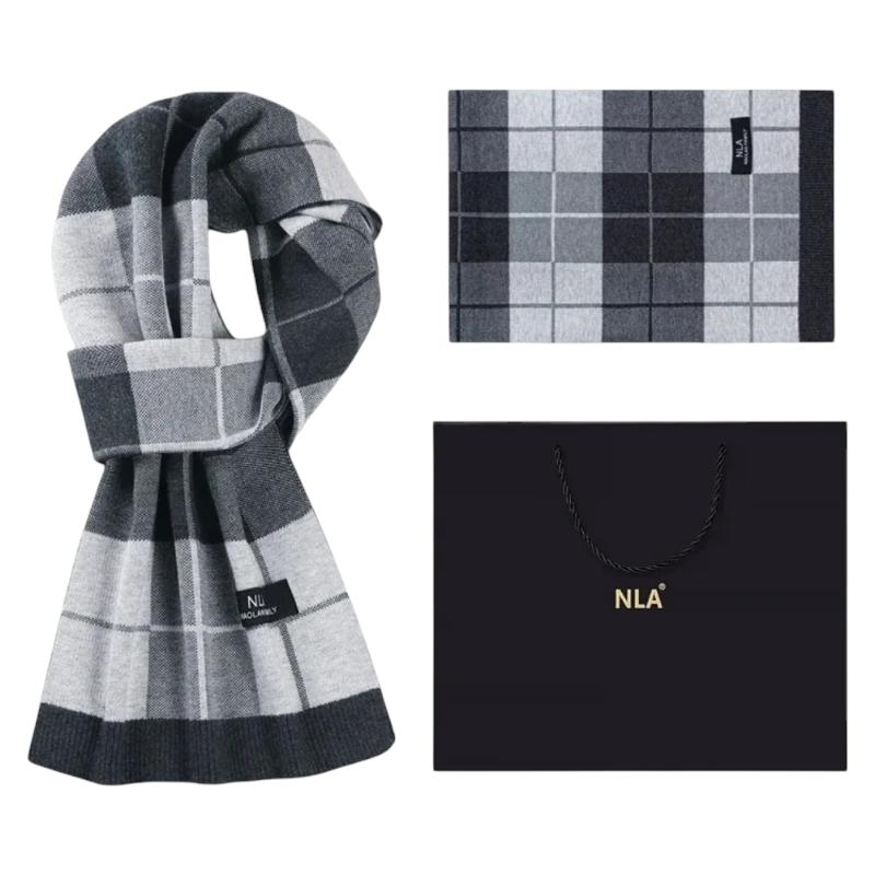 Echarpe pour Costume Homme - Gris Clair et Gris Foncé - 180*30cm
