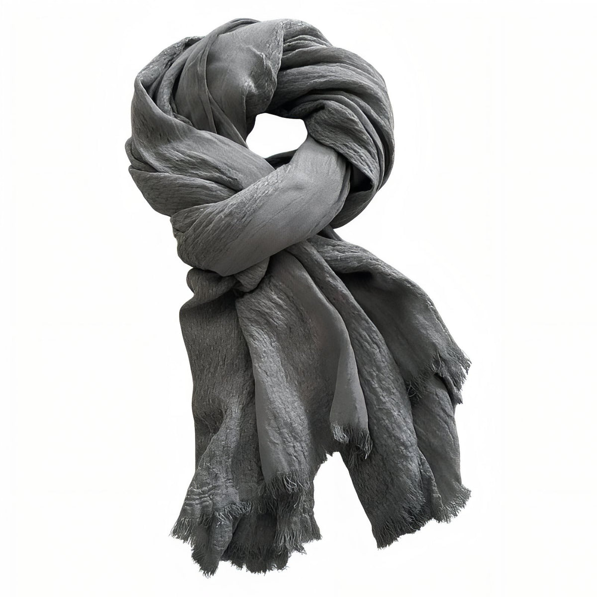 Chèche Coton Crêpé - Gris Clair - 200*90cm